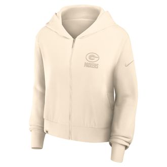 Nike Green Bay Packers Established Womens Nike Womens NFL Full-Zip Hoodie in Brown | 035D15A7T-N29