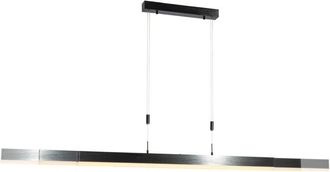 QAZQA Qazqa Moderno L&aacute;mpara Colgante Regulable Negra Con Led Regulable - Lamba Aluminio /pl&aacute;stico Alargada Incluye Led Max. 1 X 48 Watt