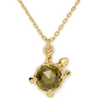 Kate Spade New York secret garden turtle pendant necklace in Green. at Nordstrom