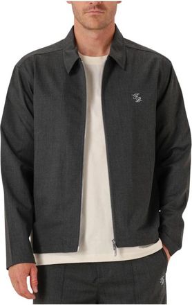 Filling Pieces Exclusieve Coach Jacket Twill Wol Grijs - Heren - Zomerjassen - Grijs - S - Wol - Jassen