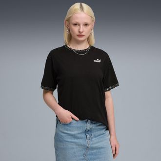 Puma T-Shirt PUMA ESS GRAPHIC ANIMAL RELAXED TEE, Damen, Gr. XL, schwarz (puma schwarz), Jersey, Obermaterial: 100% Baumwolle, unifarben, relaxed fit norma