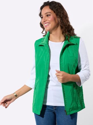 Casual Looks Kurzweste CASUAL LOOKS, Damen, Gr. 36, grasgr&uuml;n, 100% Polyester, unifarben, Westen Kurzweste