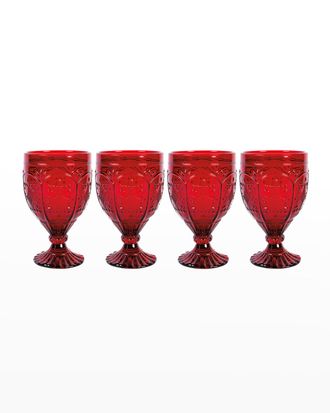 Fitz and Floyd Trestle Glasses in Red, Set of 4