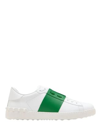 Valentino Garavani White Green Leather Sneakers