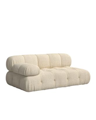 Hannun Sof&aacute; beige boucl&eacute; con chaise longue izquierdo 165 x 99 cm