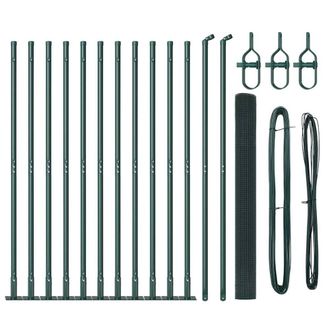 Berkfield Home Welded Wire Fence with 13 Flanged Posts Green 1.4x25 m Steel