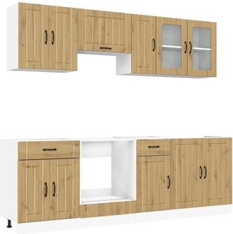 vidaXL Vidaxl - Mueble De Cocina Kalmar 8 Piezas Artesanal Roble