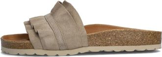 Verbenas Taupe Su&egrave;de Ruffle Slipper - Dames - Sandalen - Beige - 37 EU - Su&egrave;de - Schoenen