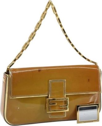 Fendi Pre-owned Shoulder Bags, female, Brown, Size: ONE SIZE Pre-owned Leather Shoulder Bag