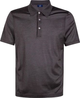 Barba Tops, Heren, Bruin, L, Zijden Poloshirt