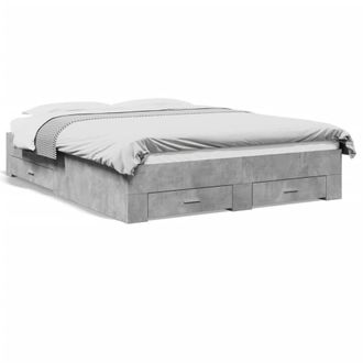 Berkfield Home Bed Frame w/Drawers Frame Concrete Grey 150x200 cm King Size
