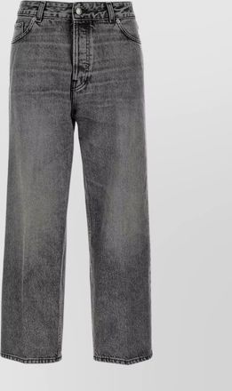 Haikure high-waisted straight-leg cotton trousers