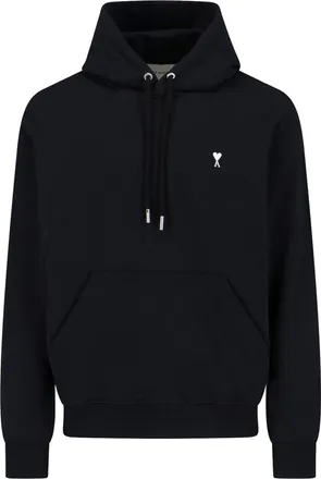 Ami Black Ami De Caur Cotton Hoodie