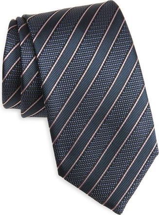 Brioni Stripe Jacquard Silk Tie in Midnight Blue/Old Ro at Nordstrom