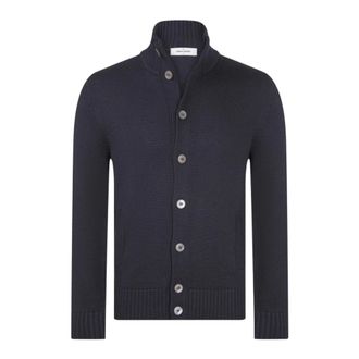 Gran Sasso Cardigan a 3 fili con abbottonatura completa - - Knitwear - Uomo - Blu - XL