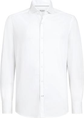 Brunello Cucinelli Piqu&eacute; shirt in White at Nordstrom, Size Xxx-Large Eu