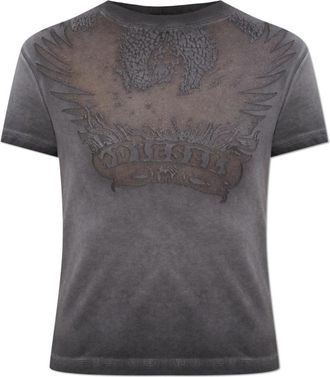 Diesel T-Ila-Aa 7 - Dames - T-shirts - Grijs - S - Katoen - Tops