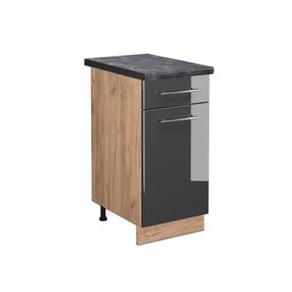 Vicco Mueble Bajo De Cocina Fame-line, Antracita Alto Brillo, 40 Cm, Et Antracita Vicco