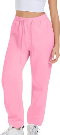 Generic Trousers for Women UK,Womens Wide Leg Sweatpants Cozy Fleece Jogger Pants Straight Leg Baggy Elastic High Waisted Sport Yoga Pants Plain Loose Tracksu