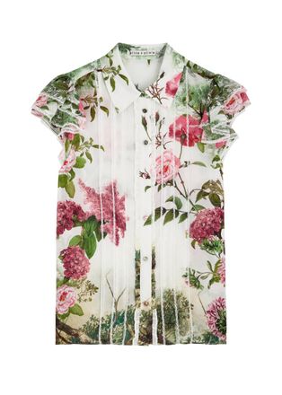Alice & Olivia Minda Floral-print Silk Blouse - Pink - XL (UK16 / XL)