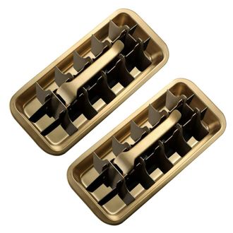 OEM Paquete De 2 Bandejas Para Cubitos De Hielo De Acero Inoxidable De Alta Resistencia Dorado