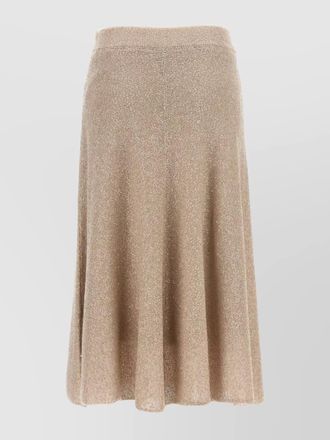 Brunello Cucinelli a-line sequin knitted skirt with elastic waistband