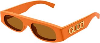 Gucci Stijlvolle Zonnebril - unisex - Zonnebrillen - Oranje - 51 MM - Accessoires
