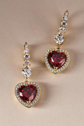 Nadri Bisou Halo Heart Leverback Earrings