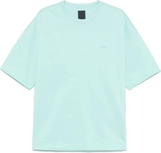 Juun.J T-shirt con logo ricamato - Blu