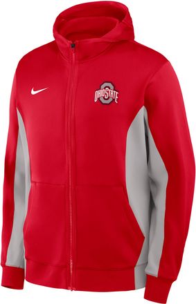 Nike Ohio State Game Nike Mens Dri-FIT College Full-Zip Hooded Jacket in Red | 03V60DE1OH-JP3