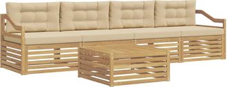 vidaXL Conjunto De Sof&aacute;s De Exterior 5 Uds. Y Beige Vidaxl