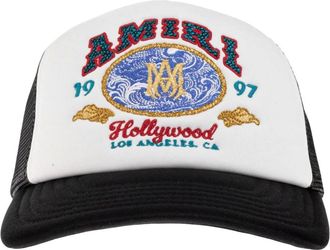 Amiri Accessoires, Heren, Wit, ONE Size, Leer, Logo Cap