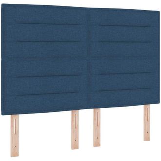 vidaXL Cama Tipo Box Spring Con Colch&oacute;n Azul 140 X 200 Cm Tela Vidaxl