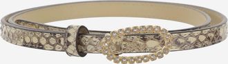 Valentino Garavani Womens Python Leather Belt With Crystals