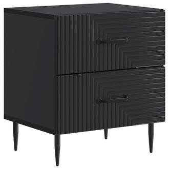 vidaXL Armario De Noche Negro 43 X 34,5 X 47,5 Cm Madera De Ingenier&iacute;a Vidaxl