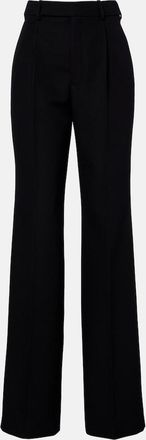 Saint Laurent Pleated virgin wool straight pants