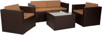 Wanderlust Deco Conjunto mesa, sofa y 2 sillones