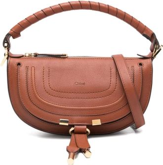 Chlo&eacute; Tassen, Dames, Bruin, ONE Size, Katoen, Mini Marcie Schoudertas