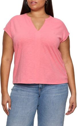 Sanctuary Organic Cotton Blend Split Neck T-Shirt in Bloom Pink at Nordstrom, Size 2 X