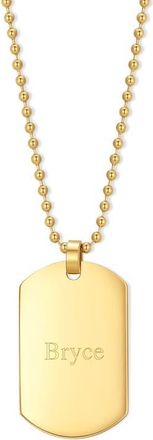 Brook & York Mens Engravable Stainless Steel Dog Tag Necklace in Gold at Nordstrom