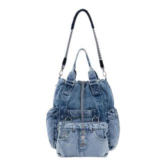 Desigual Back_Jackdenim Globe 26Wakd06 - female - Desigual - Backpacks - Blue - ONE SIZE - Bags