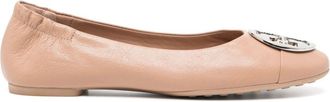 Tory Burch claire cap-toe ballerina shoes - women - Leather - 10 - Brown