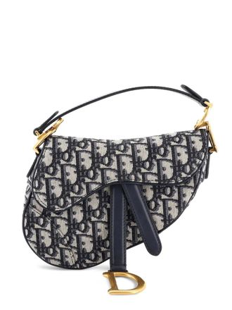 Dior Saddle Handbag Oblique Canvas Mini shoulder bag - Blu