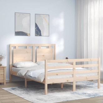 vidaXL Estructura De Cama Con Cabecero Madera Maciza 140x190 Cm Vidaxl
