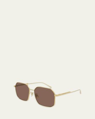 Bottega Veneta Geometric Metal Sunglasses