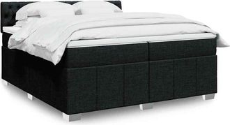 vidaXL Vidaxl - Cama Box Spring Con Colch&oacute;n Tela Negro 200x200 Cm