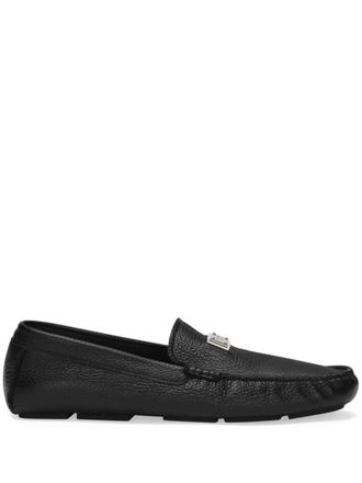 Dolce & Gabbana logo-plaque leather loafers - Black