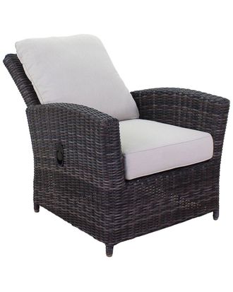 Courtyard Casual Chelshire Silver 6Pc Recline Seating Set With One Sofa, One Chow Dining Table, Two Club Chairs, And Two Ottoman