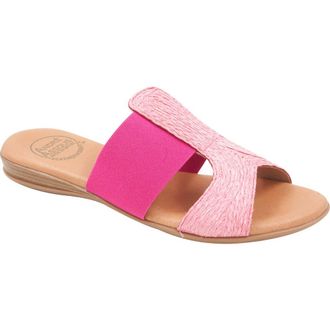 Andr&eacute; Assous Noor Raffia Slide Sandal in Fuchsia at Nordstrom Rack, Size 10