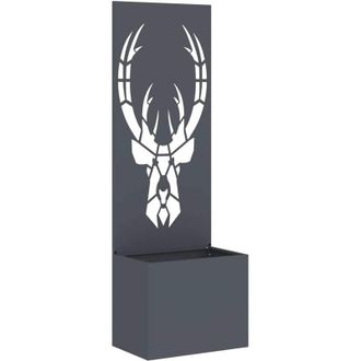 vidaXL Macetero De Jard&iacute;n Con Panel Decorativo Antracita 50 X 140 Cm Vidaxl